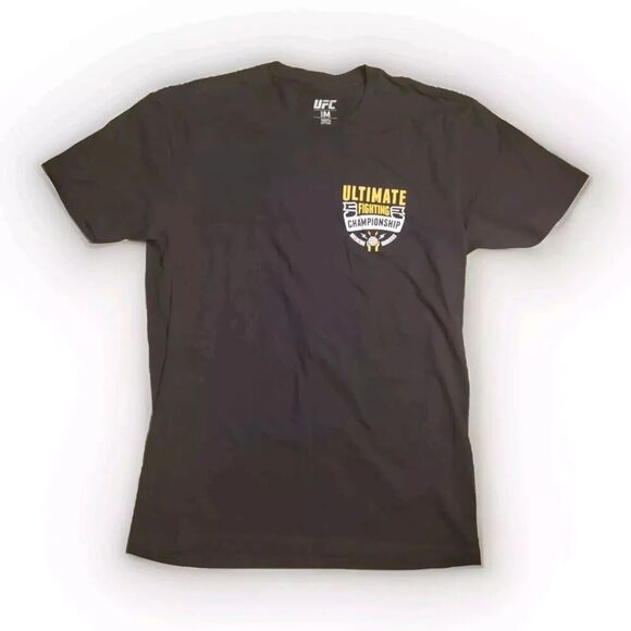 UFC Ultimate Fighting Championship Men's T Shirt Black Full Back Print Medium - Picture 1 of 5